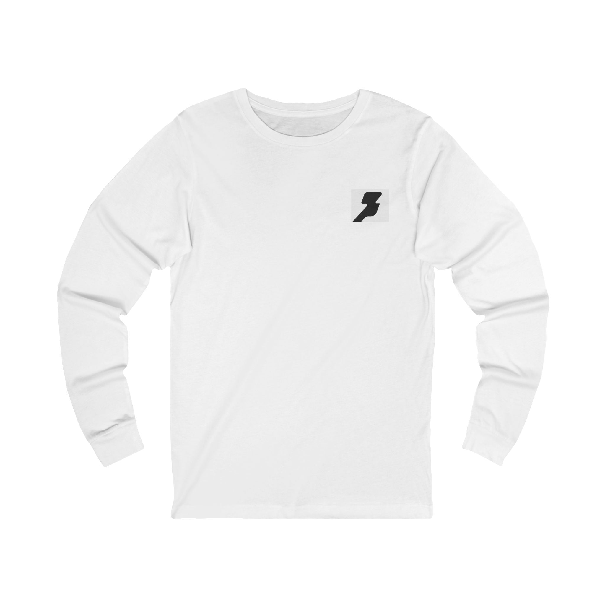 Minimal Lightning Bolt Long Sleeve Tee — Small Chest Icon Tee